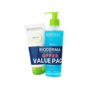 BIODERMA SÉBIUM GEL MOUSSANT & SÉBIUM GEL GOMMANT OFFER SET بايوديرما عرض غسول + مقشر للعناية بالبشرة المختلطة والدهنية والمعرضة للحبوب