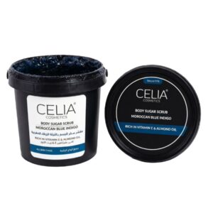 CELIA COSMETICS BODY SUGAR SCRUB MOROCCAN BLUE INDIGO 600g￼ سيليا سكراب مقشر للجسم بخلاصة النيلة الزرقاء