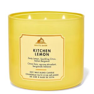 BATH & BODY WORKS WHITE BARN KITCHEN LEMON 3-Wick Candle باث آند بدي ورك شمعة عطرية