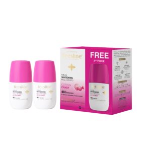 BEESLINE Natural Whitening Roll On Deodorant Super Dry 48h 1+1 50ml - Cotton Candy  بيزلاين مزيل تعرق برائحة حلوى القطن