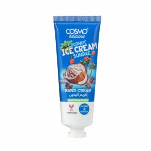 COSMO DELICIOUS HAND CREAM 75ml - Coconut Ice Cream  كوزمو كريم مرطب لليدين برائحة آيس كريم جوز الهند