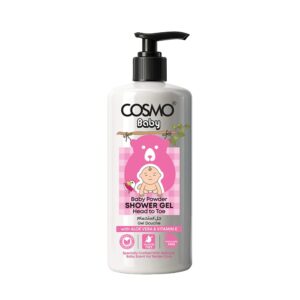 COSMO Head to Toe Shower Gel 500ml - Baby Powder  كوزمو جل استحمام للاطفال برائحة بودرة الأطفال