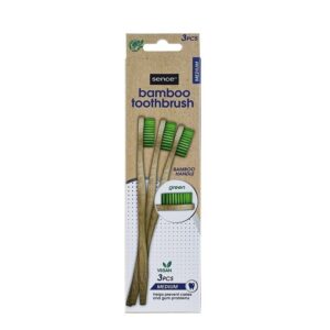 SENCE Fresh Bamboo Toothbrushes (3pcs)  سينس فرش اسنان البامبو تنظف بلطف وتحمي اللثة