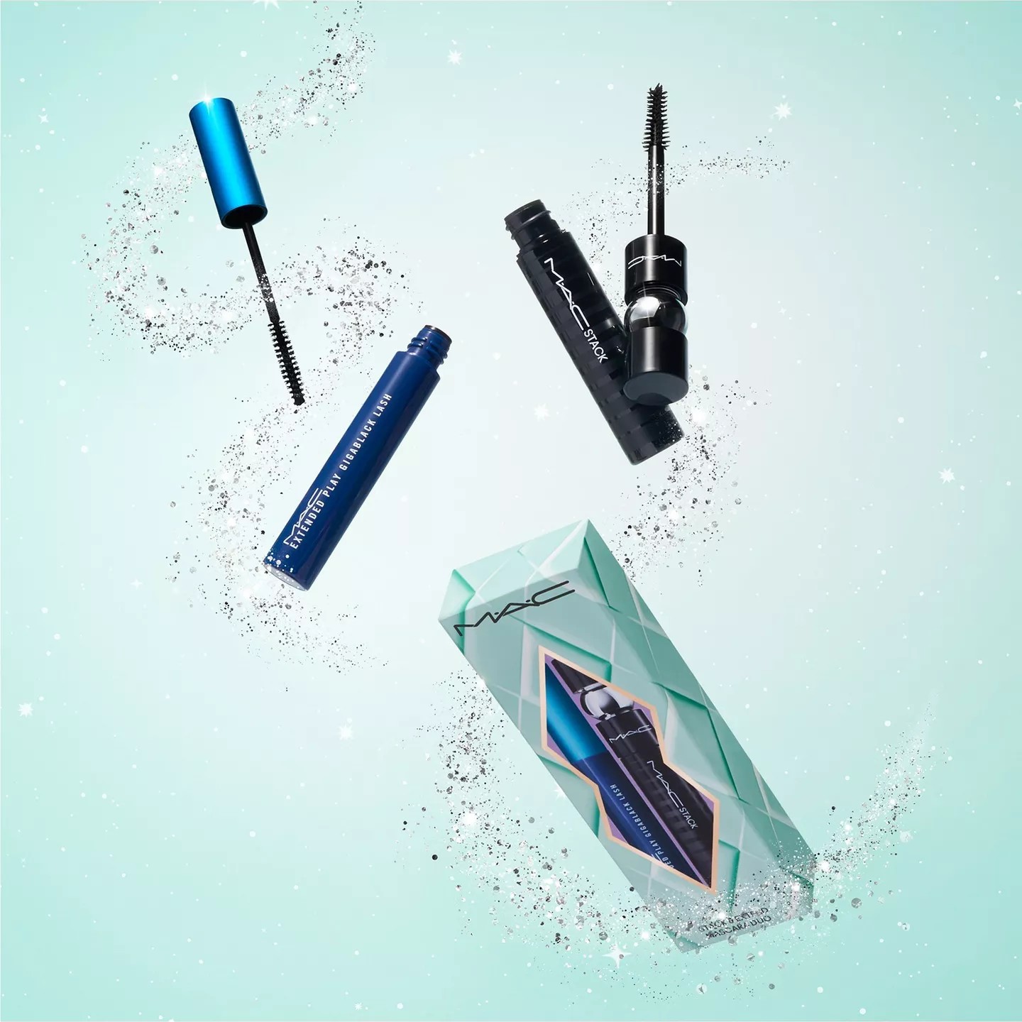 MAC Stack & Extend Mascara Duo Holiday Makeup Gift Set ماك سيت مسكارا عيون - Image 2