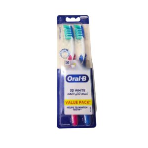 ORAL-B 3D White Toothbrush value pack duo kit set اورال بي ثنائي فرش الاسنان