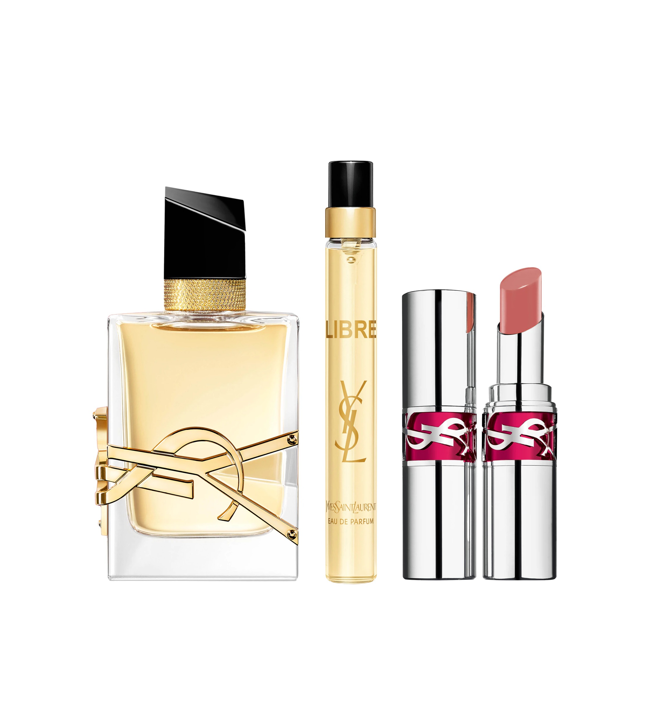 YVES SAINT LAURENT LIBRE SET (Eau De Parfum 50ml + 10ml + Lip Gloss 15) واي اس ال بكج هدايا للنساء - Image 2