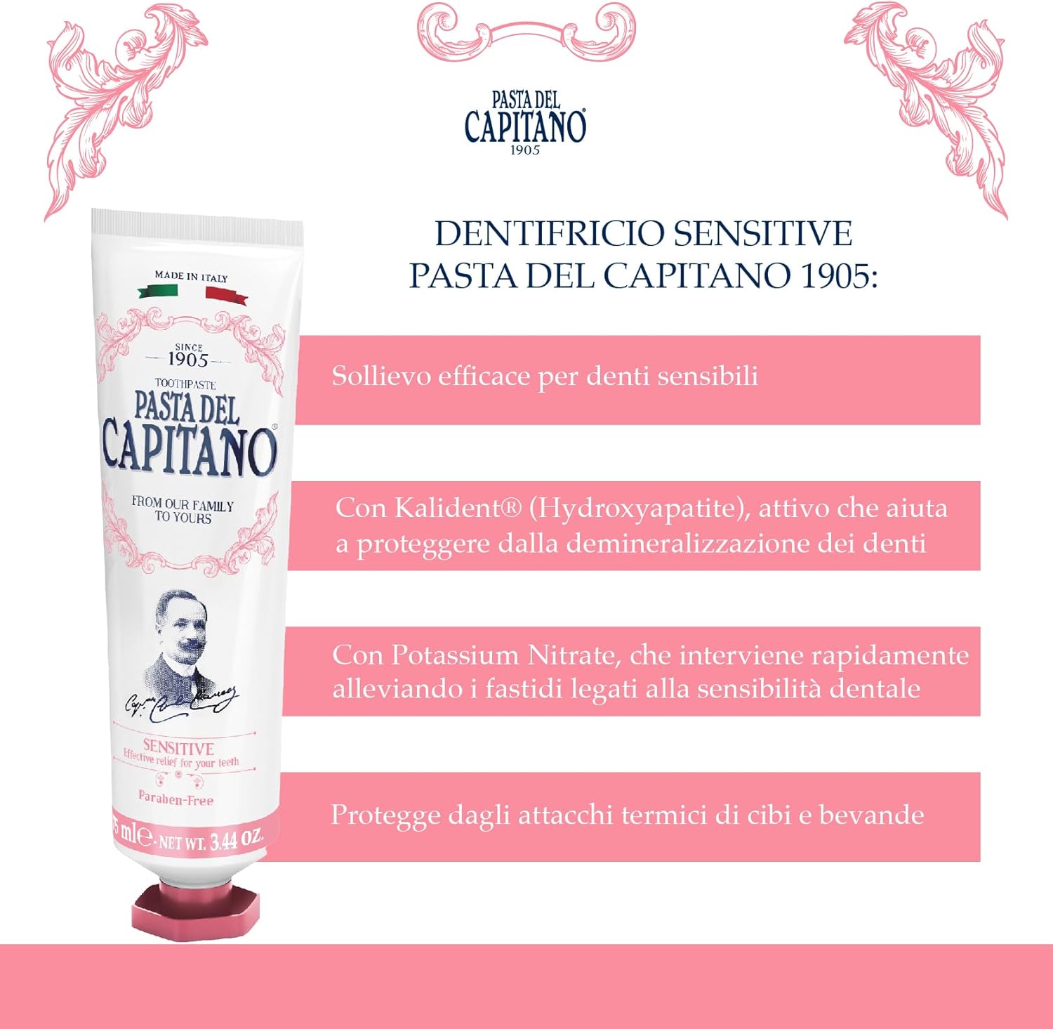 CAPITANO Sensitive Teeth Gentle Mint 75ml كابيتانو معجون اسنان للاسنان الحساسة - Image 2