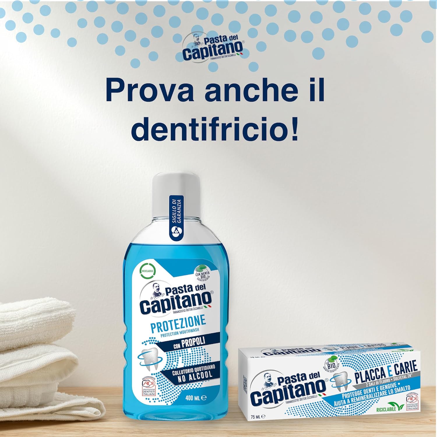 PASTA DEL CAPITANO Mouthwash Protection 400 ml كابيتانو غسول للفم - Image 2
