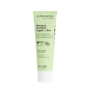 ALPHANOVA Masque Purifiant Argile + Zinc Anti-Imperfections 50ml  الفانوفا ماسك الزنك والطين الاخضر المنقي والمعزز لتوازن ميكروبيوم البشرة مصمم للبشرة المختلطة إلى الدهنية
