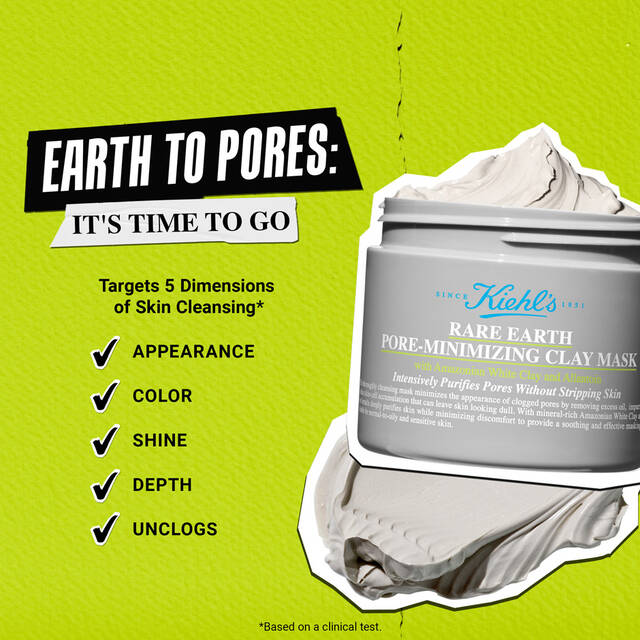 KIEHL'S Rare Earth Pore-Minimizing Clay Mask 125ml كيلز قناع طيني مُنقّي يساعد على تنظيف المسام بعمق وتحسين ملمس البشرة - Image 4