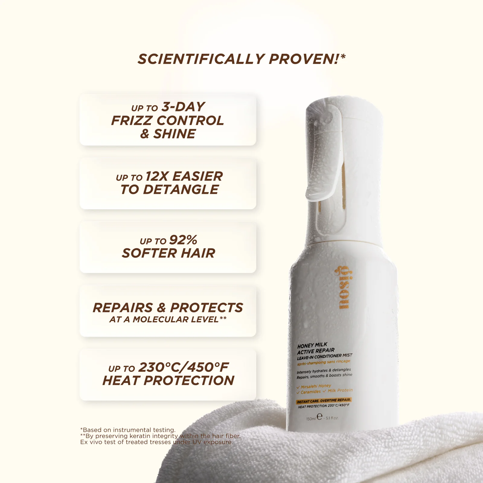 GISOU Honey Milk Active Repair Leave-In Conditioner Mist 150ml جيسو بخاخ بلسم للشعر - Image 2