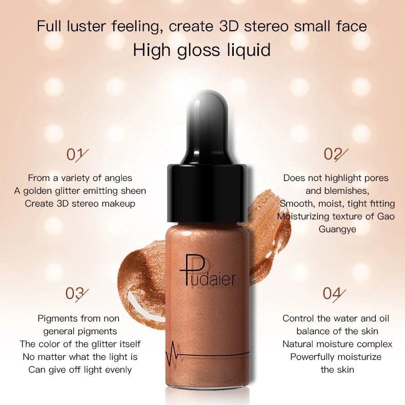 PUDAIER Born To Glow Liquid Illuminator | Face & Body Highlight بوداير إضاءة سائلة للوجه والجسم - Image 2