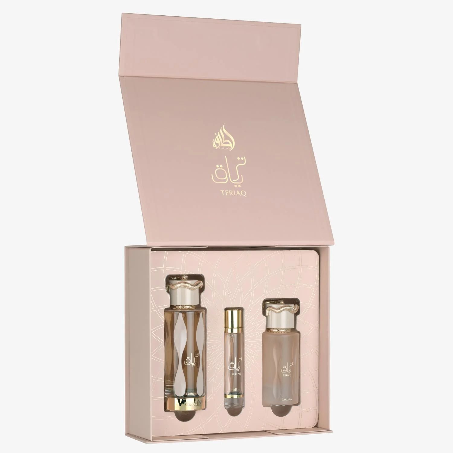 LATTAFA TERIAQ GIFT SET FOR UNISEX (100ML + 12ML + 50ML) لطافة مجموعة عطور فاخرة للرجال والنساء - Image 2