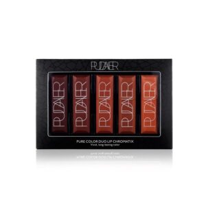 PUDAIER PURE COLOR DUO LIP CHROMATIX 5PCS SET بوداير مجموعة احمر شفاه